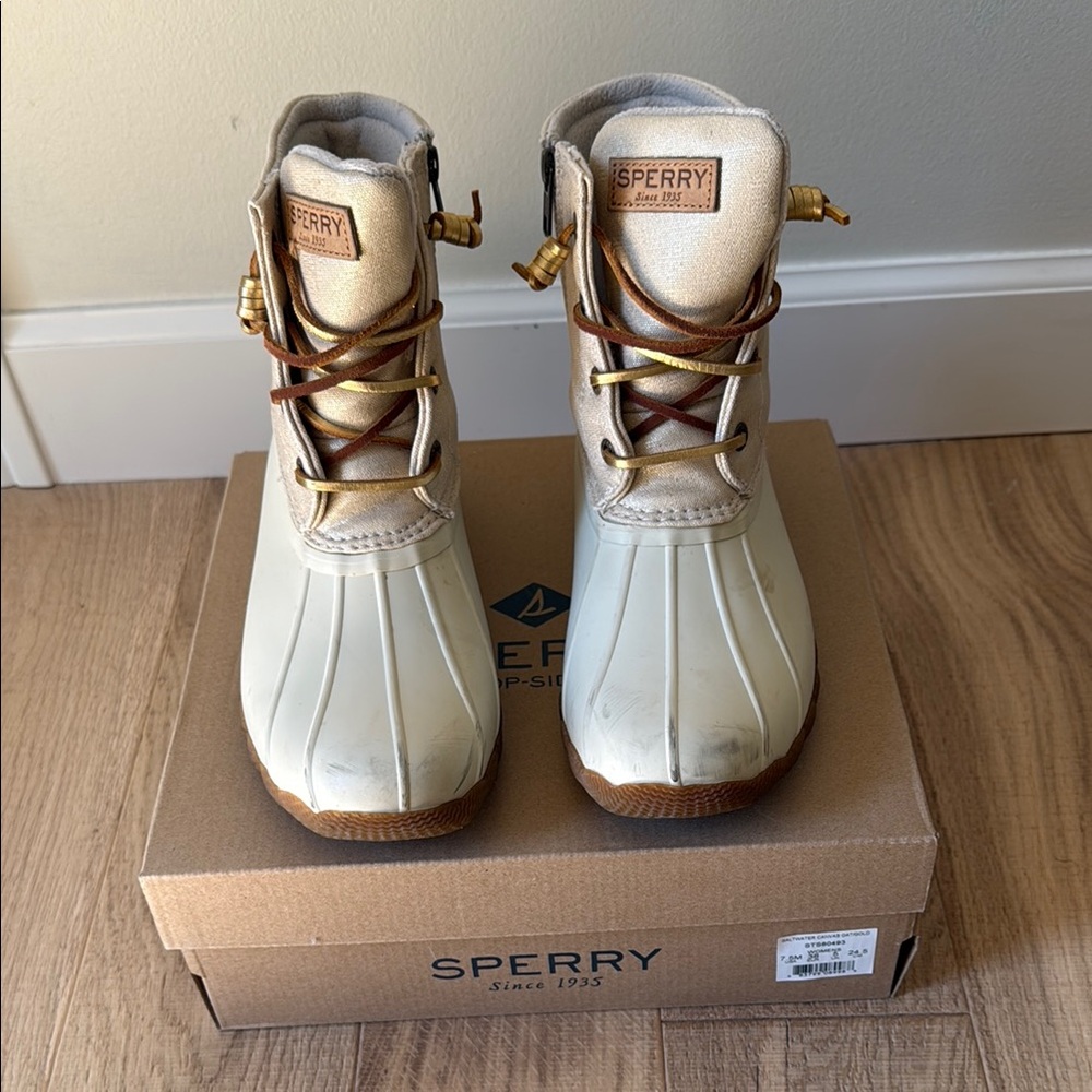 Sperry Tan and Brown Rain & Snow Boots Waterproof Design